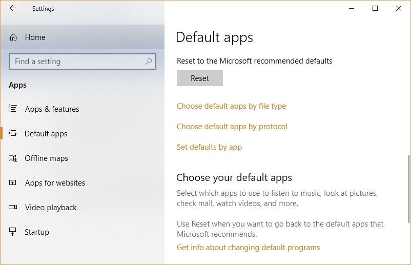 How to change default applications on Windows 10