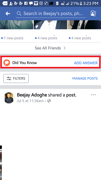 Answer Did you know questions on Facebook