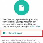 request account info on WhatsApp