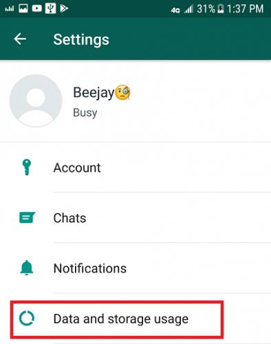 Clear Storage Usage On WhatsApp