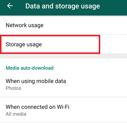 Clear Storage Usage On WhatsApp