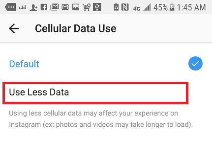 Use Less Data On Instagram