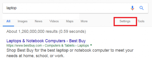 Change result per page on Google Search