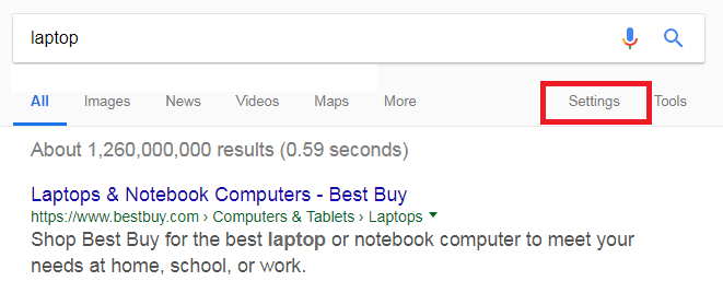 Change result per page on Google Search