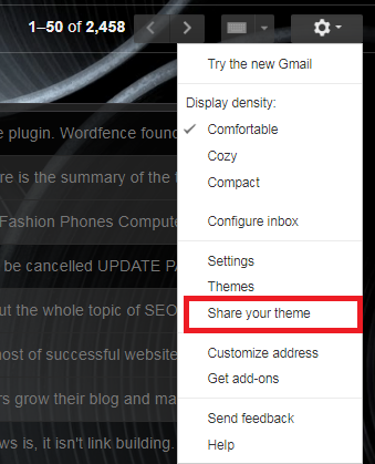  share your Gmail theme