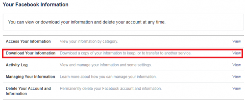 Download Your Facebook Data