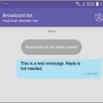 Viber Create New Broadcast List Select Contact Input Message