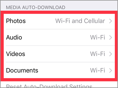 WhatsApp Settings Data and Storage Usage Media Auto download