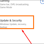Windows Restart button Update and Security