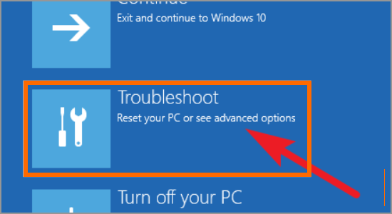 Windows Restart button Update and Security Recovery Restart PC Troubleshoot