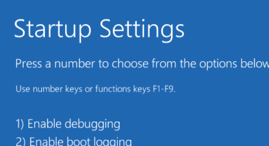 Windows Startup Settings