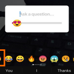 Instagram Pictures and Camera Emoji slider select emoji