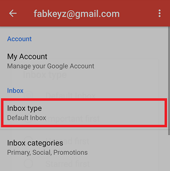 change Gmail inbox layout