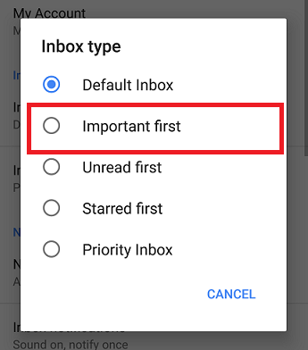 change Gmail inbox layout