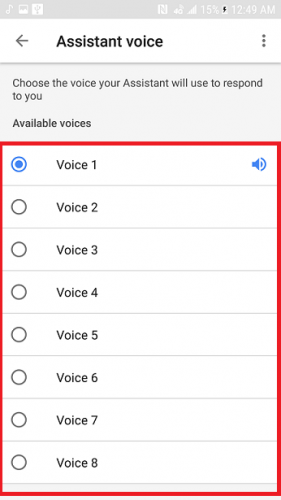 Change Google assistant voice