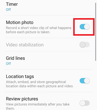 How to Enable Motion Photo on Samsung