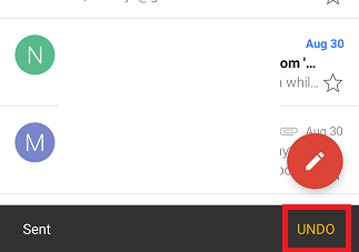 undo sent messages on Gmail