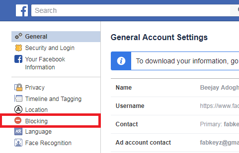  Block A Page On Facebook