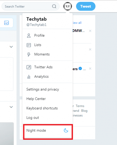  Turn on Night Mode on Twitter
