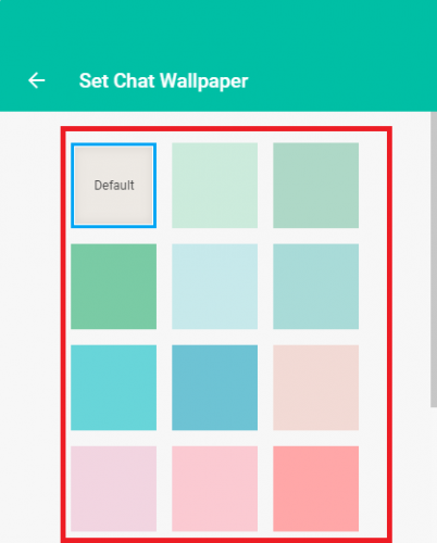 Change Chat wallpaper on WhatsApp web