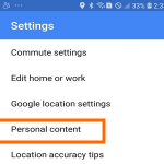Android Google Maps Menu Settings Personal Content