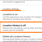 Android Google Maps Menu Settings Personal Content Location History