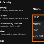 Android Spotify Your Library Settings Download option
