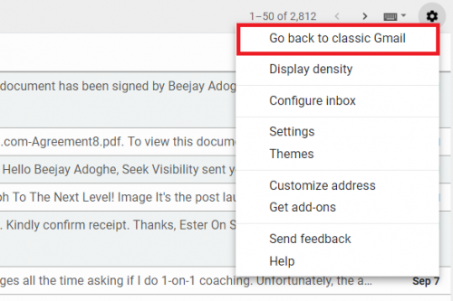 How to revert to old Gmail format