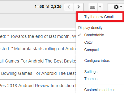 Switch To The New Gmail