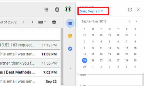 gmail calendar