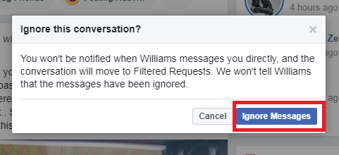 How To Ignore Messages On Facebook