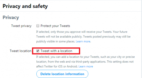 Add Your Location To A Tweet