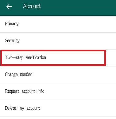 Enable Two-Step Verification on WhatsApp