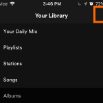 iPhone Spotify Your Library Settings