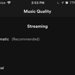 iPhone Spotify Your Library Settings Music Quality Screen