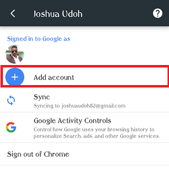 change default account google chrome