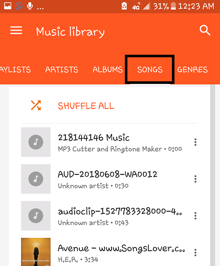listen to music on Android