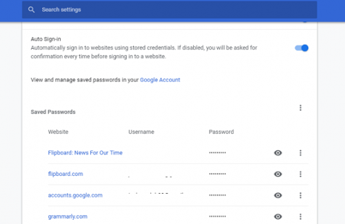 How to view chrome saved passwords
