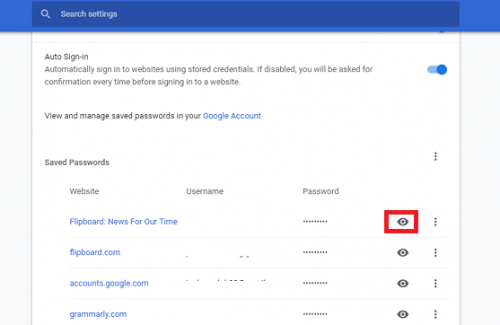 How to view chrome saved passwords