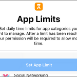 iPhone Settings Screen Set App Limit