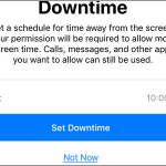 iPhone Settings Screen Set Downtime