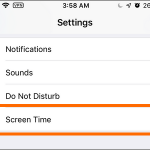iPhone Settings Screen Time