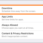 iPhone Settings Screen Time Downtime