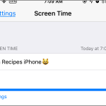 iPhone Settings Screen Time Enabled