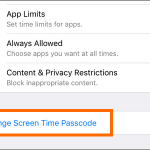 iPhone Settings Screen Time Passcode