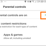 Android Play Store Google Play Menu Settings Parental Controls Enabled
