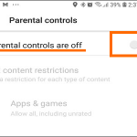 Android Play Store Google Play Menu Settings Parental Controls Switch