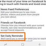 Facebook Your Time on Facebook Set Daily Reminder