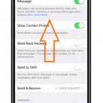 iPhone X Settings Messages Scroll Up