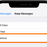 iPhone X Settings Messages Scroll Up Messages Keep Messages Forever